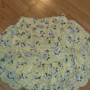 American Eagle Outfitters Yellow Floral Mini Skirt